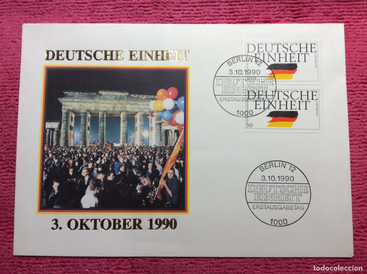 Sellos: ALEMANIA 1990 SOBRE CON MATASELLOS CONMEMORATIVO (1BBR96)