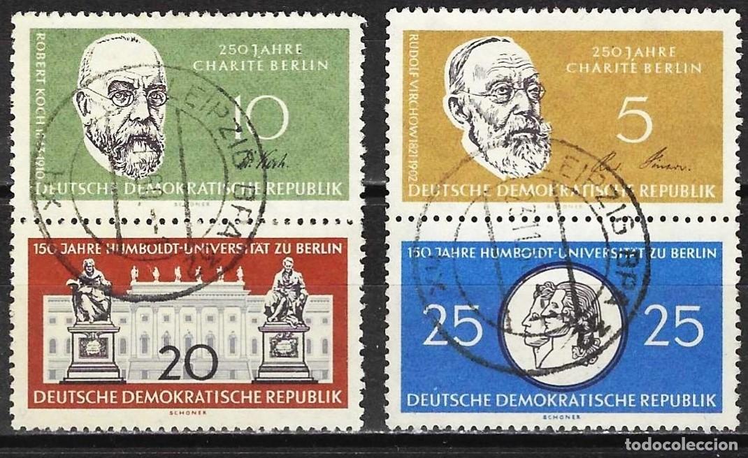 Selos: Alemania ( RDA ) 1960 - Mi 795 a 798 - YT 510 a 513 - Cient&iacute;ficos de la Universidad Humboldt