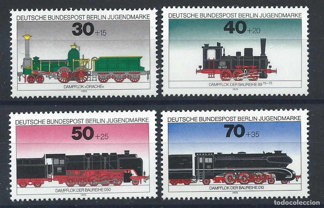 Timbres: Allemagne Berlin N&deg;452/55** (MNH) 1975 - Train &rdquo;Locomotive&rdquo;