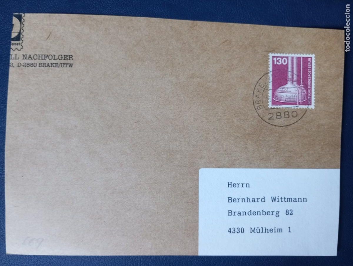 Selos: ALEMANIA, BERLIN, 1987, INDUSTRIA QU&Iacute;MICA, FRONTAL