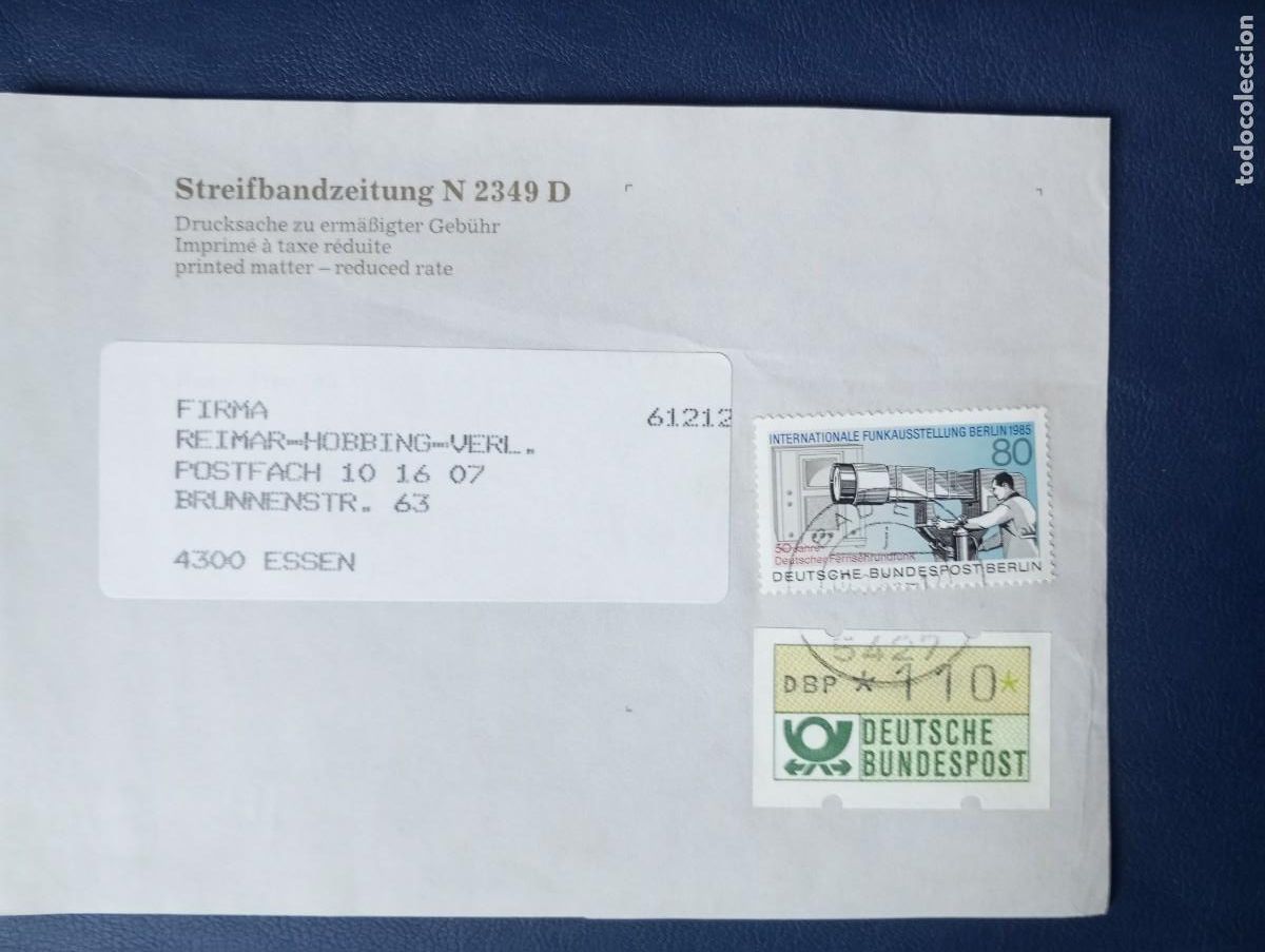 Sellos: ALEMANIA, BERLIN, 1985, FRONTAL - Foto 1