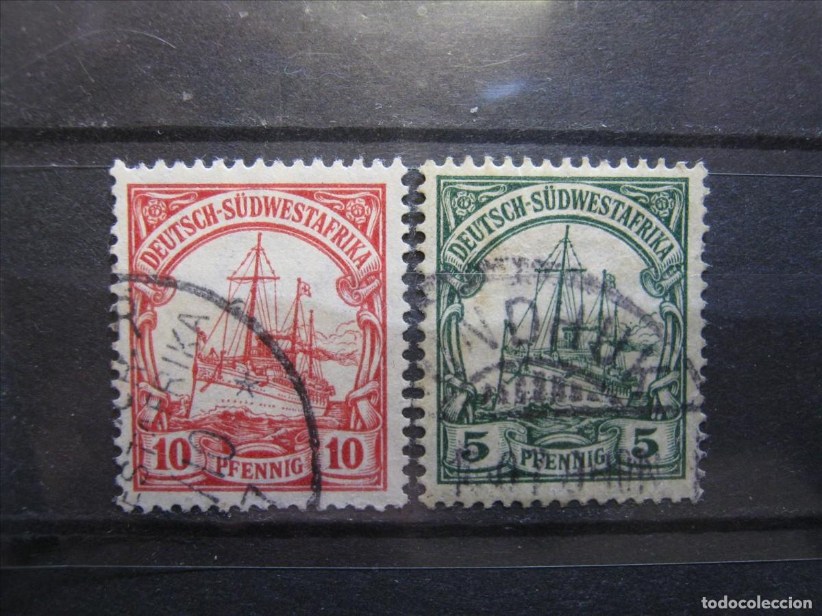 Briefmarken: ALEMANIA COLONIA &Aacute;FRICA DEL SUDOESTE 1906-12 YVERT 26 Y 27 USADOS PERFECTOS.