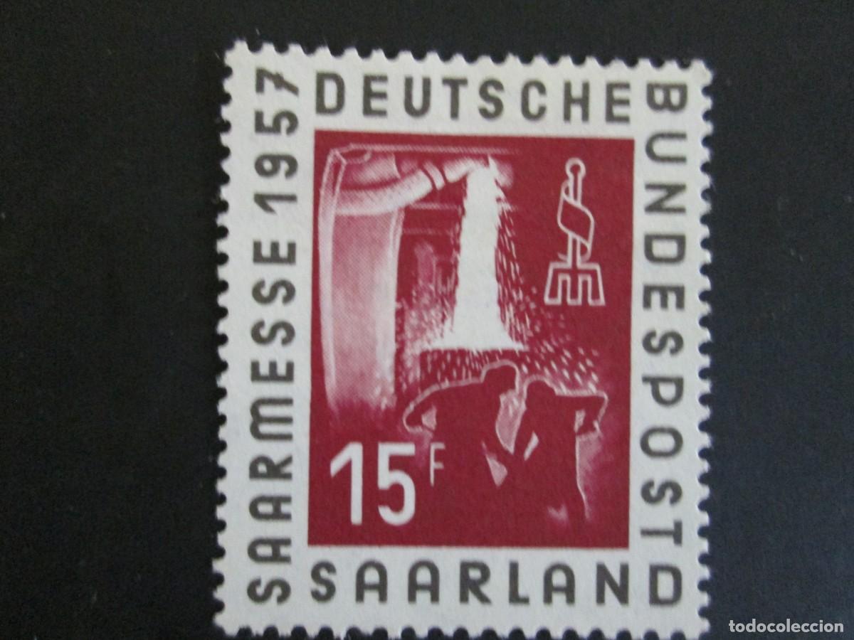 Francobolli: Alemania Saarland. Sello de 15F 1957. Con goma