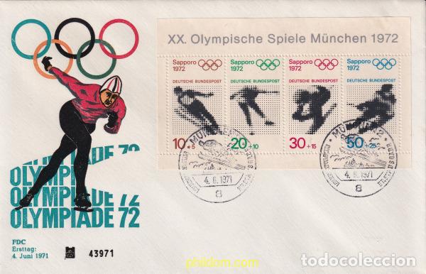 Briefmarken: 710354 MNH ALEMANIA FEDERAL 1971 20 JUEGOS OLIMPICOS VERANO MUNICH 1972