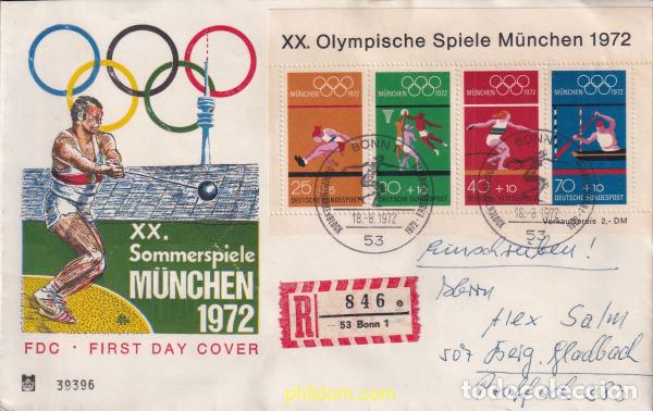 Briefmarken: 710361 MNH ALEMANIA FEDERAL 1972 20 JUEGOS OLIMPICOS VERANO MUNICH 1972