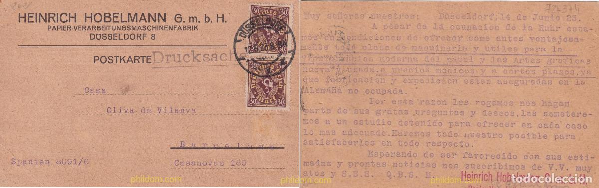 Francobolli: 727374 USED ALEMANIA 1922 CUERNO POSTAL