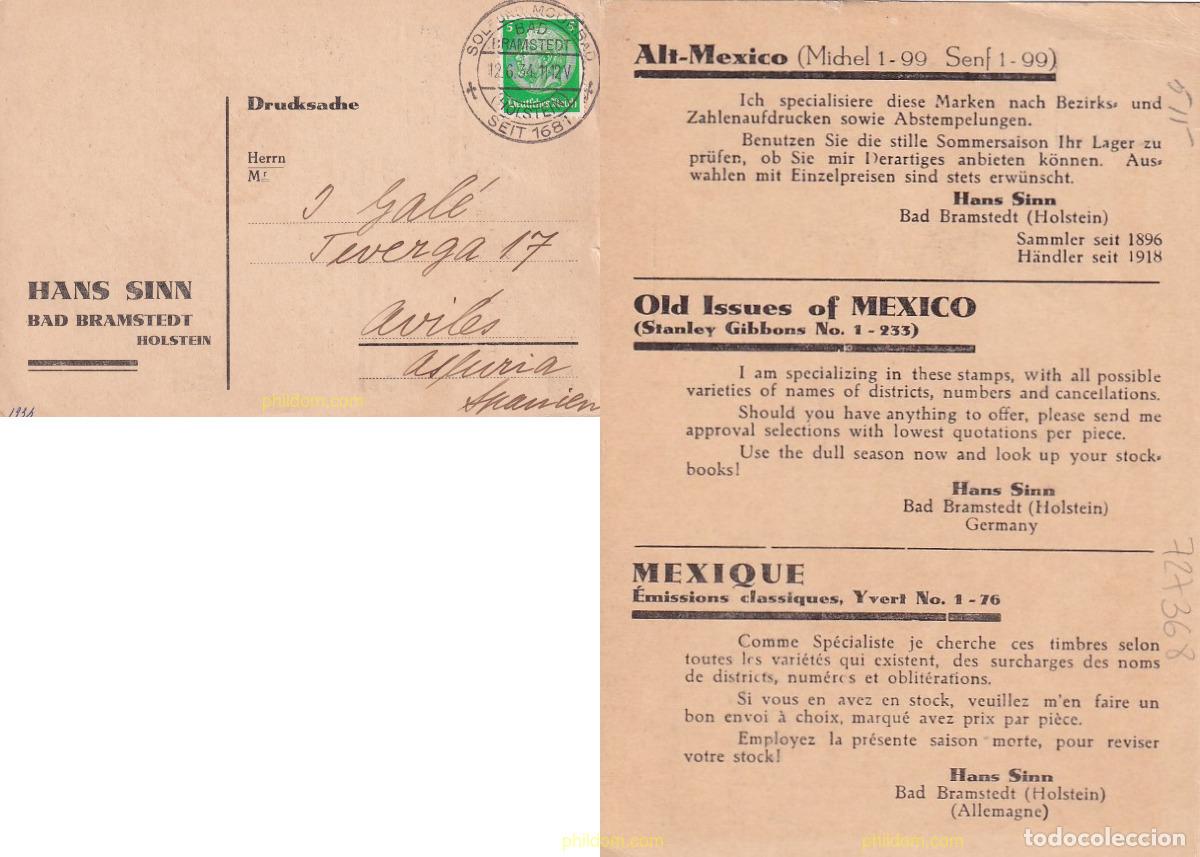 Briefmarken: 727368 USED ALEMANIA 1933 EFIGIE DEL PRESIDENTE HINDENBURG