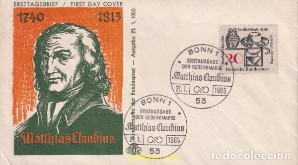 Sellos: 710366 MNH ALEMANIA FEDERAL 1965 150 ANIVERSARIO DE LA MUERTE DEL POETA MATHIAS CLAUDIUS