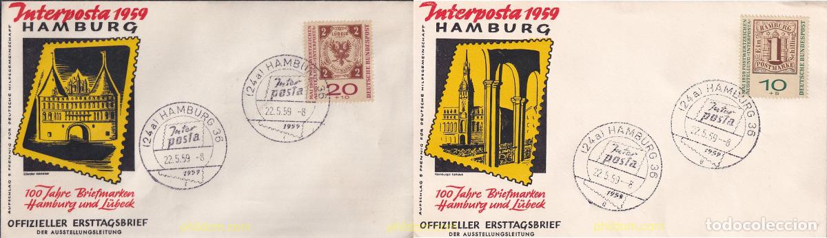 Sellos: 717242 USED ALEMANIA FEDERAL 1959 INTERPOSTA 1959. EXPOSICION FILATELICA INTERNACIONAL DE HAMBURGO