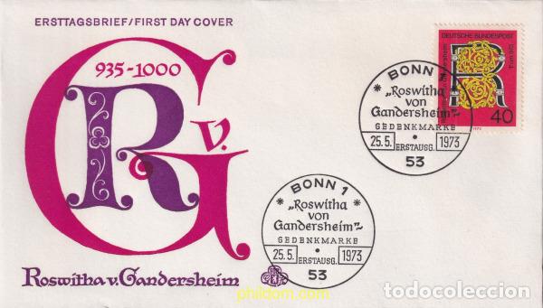 Sellos: 710397 USED ALEMANIA FEDERAL 1973 MILENARIO DE LA OBRA LITERARIA DE ROSWITHA VON GANDERSHEIM