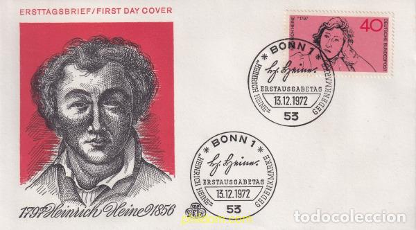 Sellos: 710404 USED ALEMANIA FEDERAL 1972 175 ANIVERSARIO DEL NACIMIENTO DE HEINRICH HEINE