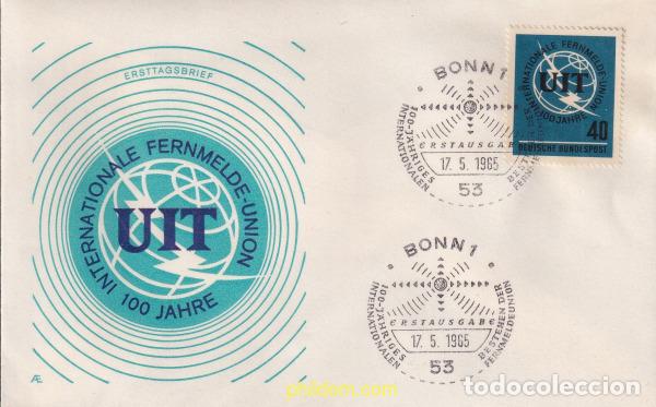 Timbres: 710392 USED ALEMANIA FEDERAL 1965 CENTENARIO DE LA UNION INTERNACIONAL DE TELECOMUNICACIONES