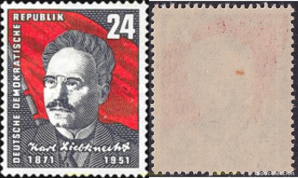 Timbres: 703141 MNH ALEMANIA DEMOCRATICA 1951 80 ANIVERSARIO DEL NACIMIENTO DE KARL LIEBKNECHT