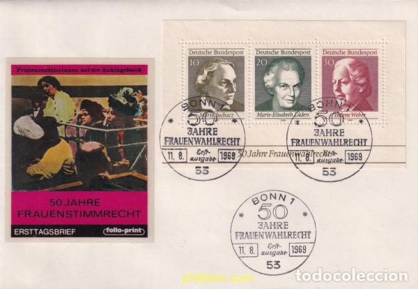 Timbres: 710399 USED ALEMANIA FEDERAL 1969 50 ANIVERSARIO DEL DERECHO A VOTO DE LAS MUJERES