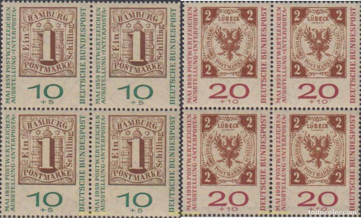 Timbres: 622311 MNH ALEMANIA FEDERAL 1959 INTERPOSTA 1959. EXPOSICION FILATELICA INTERNACIONAL DE HAMBURGO
