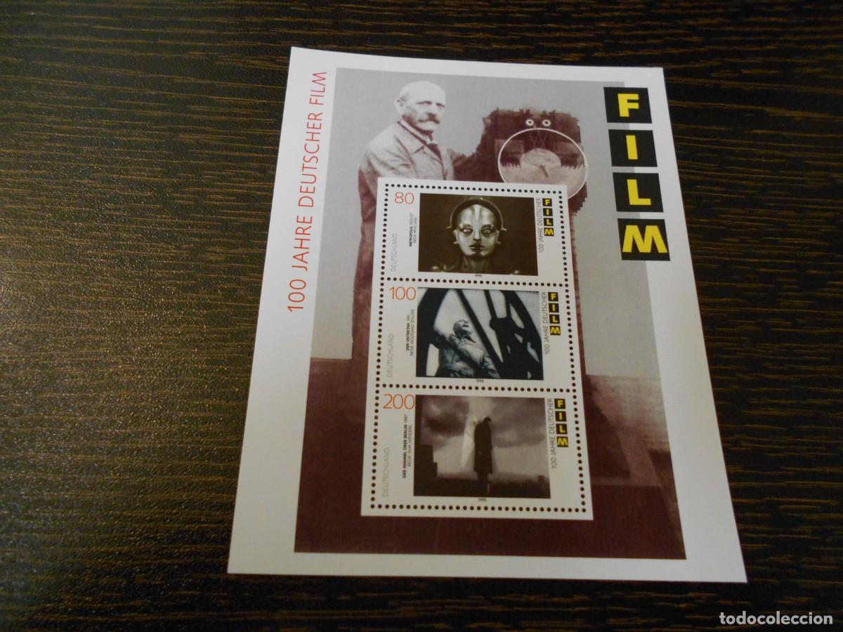 Sellos: ALEMANIA-HOJA BLOQUE-NUEVA-1995-100 ANIVERSARIO CINE ALEMÁN