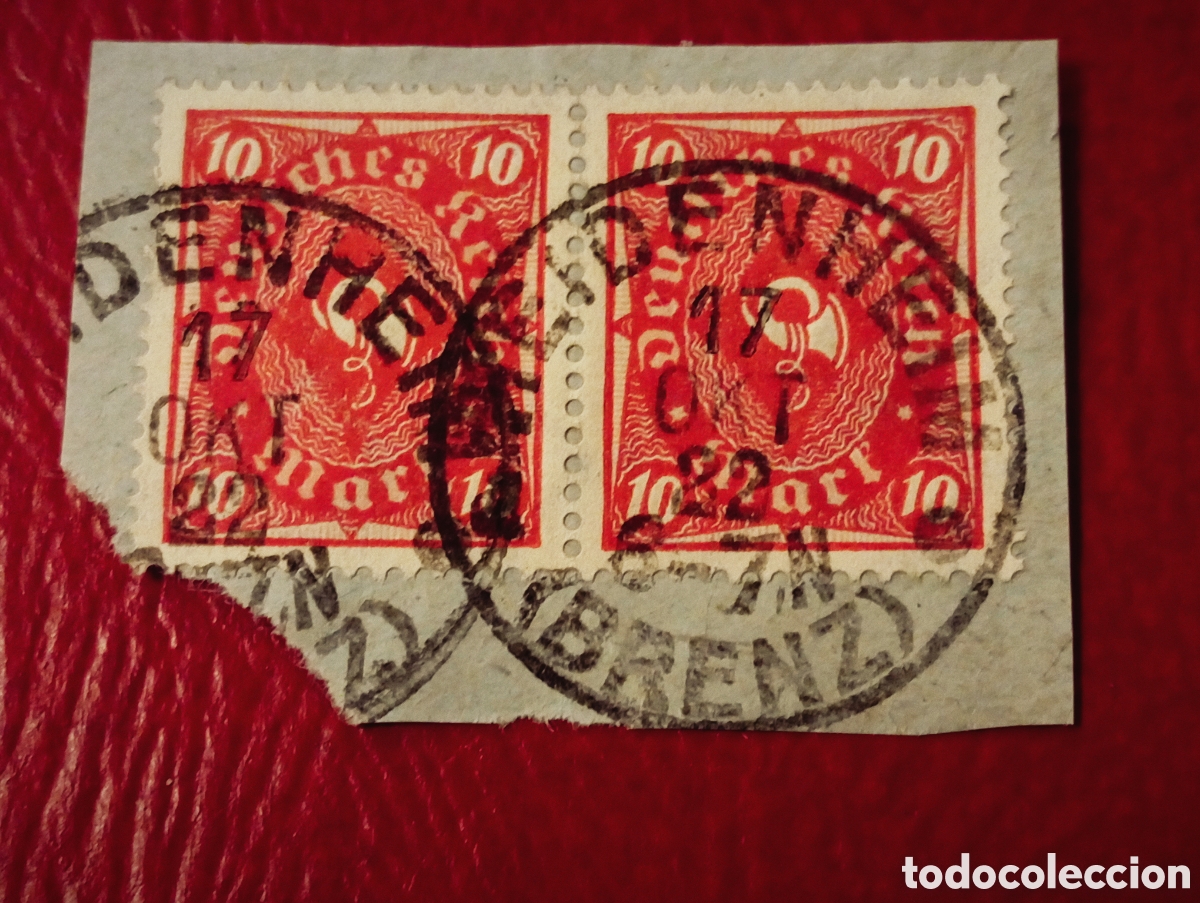 Timbres: Fragmento Imperio Alemania a&ntilde;o 1922