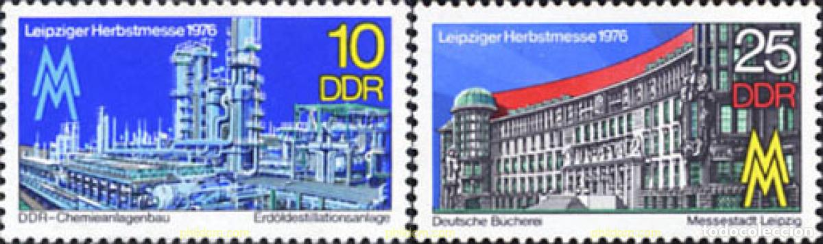 Sellos: 150802 MNH ALEMANIA DEMOCRATICA 1976 FERIA DE OTO&Ntilde;O DE LEIPZIG
