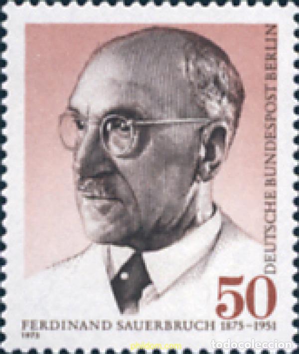 Stamps: 131100 MNH ALEMANIA. Berl&iacute;n 1975 CENTENARIO DEL NACIMIENTO DE FERDINAND SAUERBURCH
