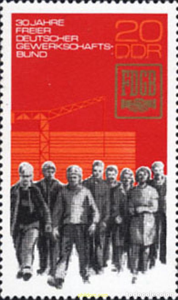 Stamps: 150781 MNH ALEMANIA DEMOCRATICA 1975 30 ANIVERSARIO DE LA CONFEDERACION DE SINDICATOS LIBRES ALEMAN