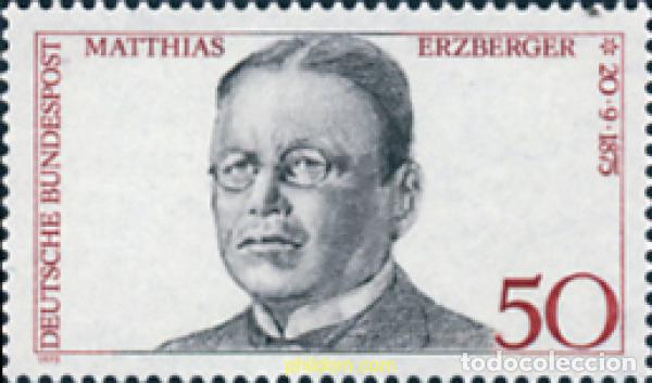 Stamps: 150237 MNH ALEMANIA FEDERAL 1975 CENTENARIO DEL NACIMIENTO DE MATHIAS ERZBERGER