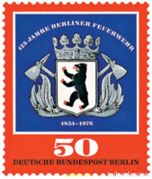 Sellos: 131117 MNH ALEMANIA. Berl&iacute;n 1976 125 ANIVERSARIO DE LOS BOMBEROS DE BERLIN