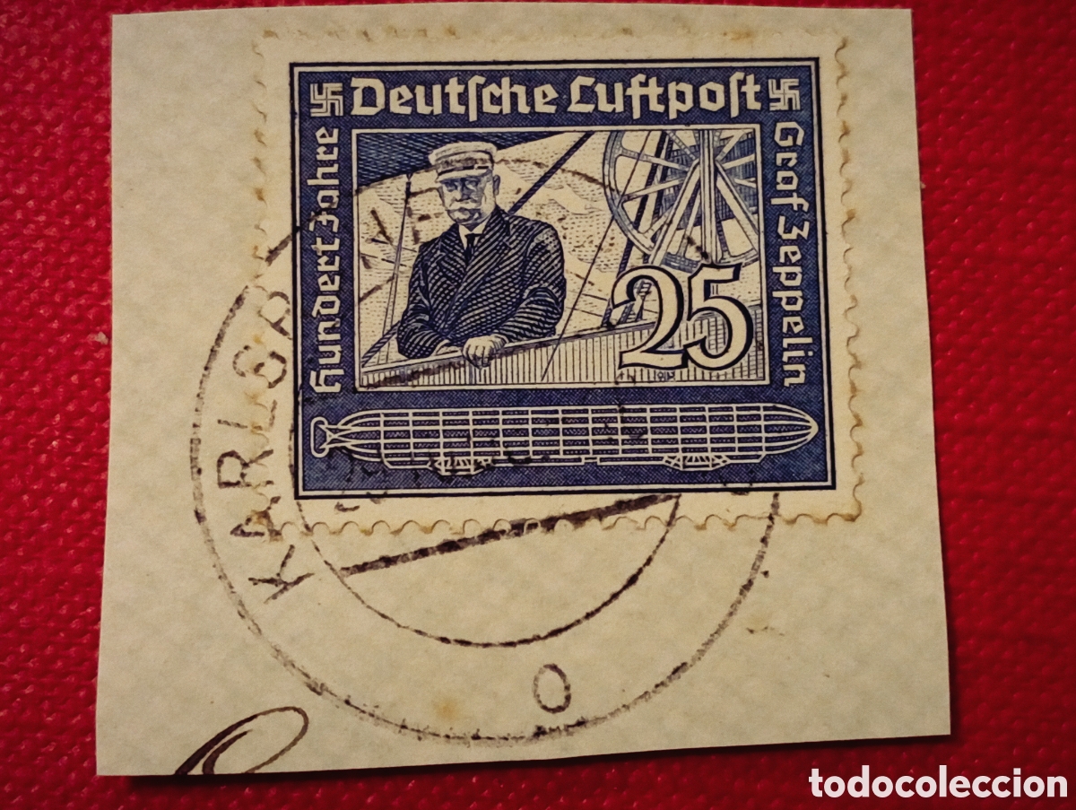 Selos: Alemania - SG 657 - u/m - 1938 - 25pf - A&eacute;reo Zeppelin