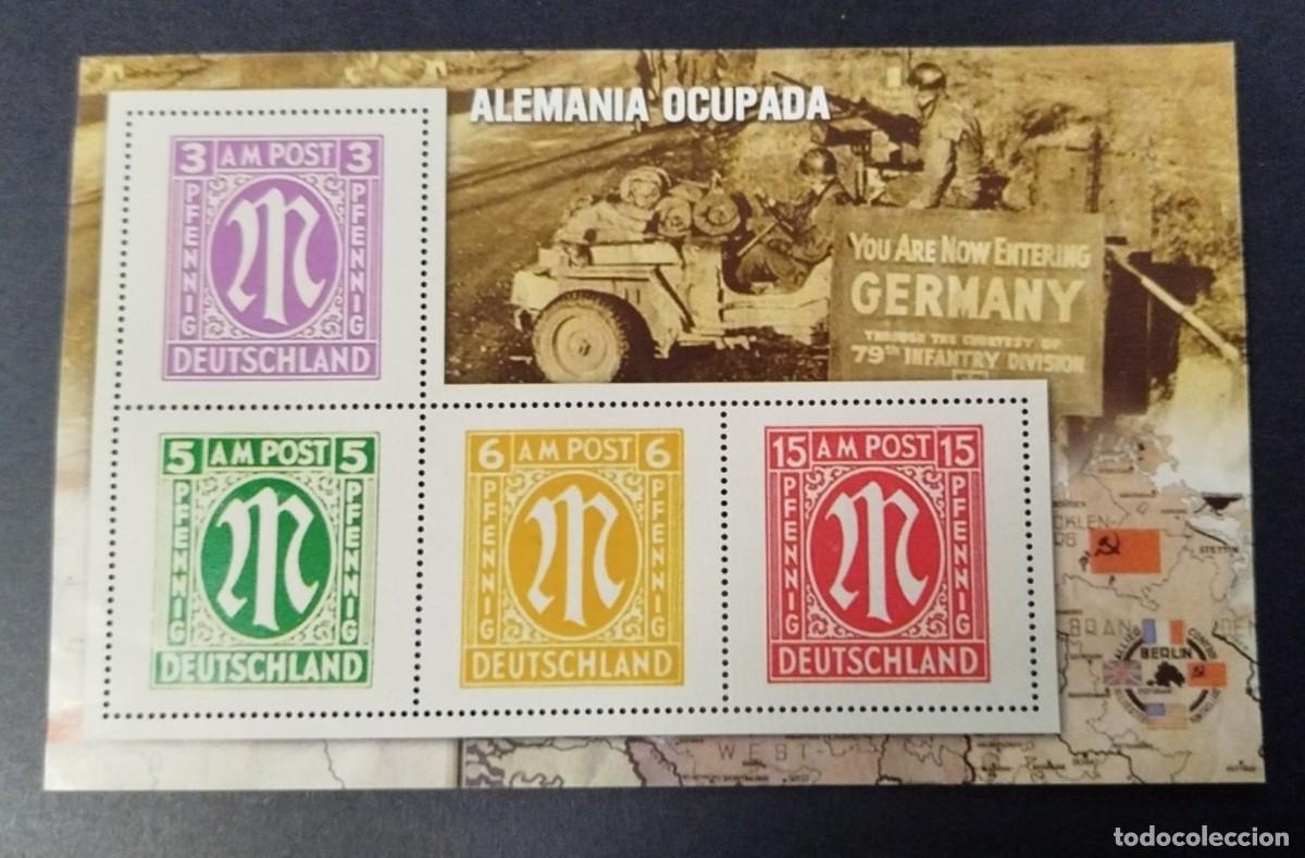 Timbres: Hojita emisiones Alemania ocupada (ALE20)