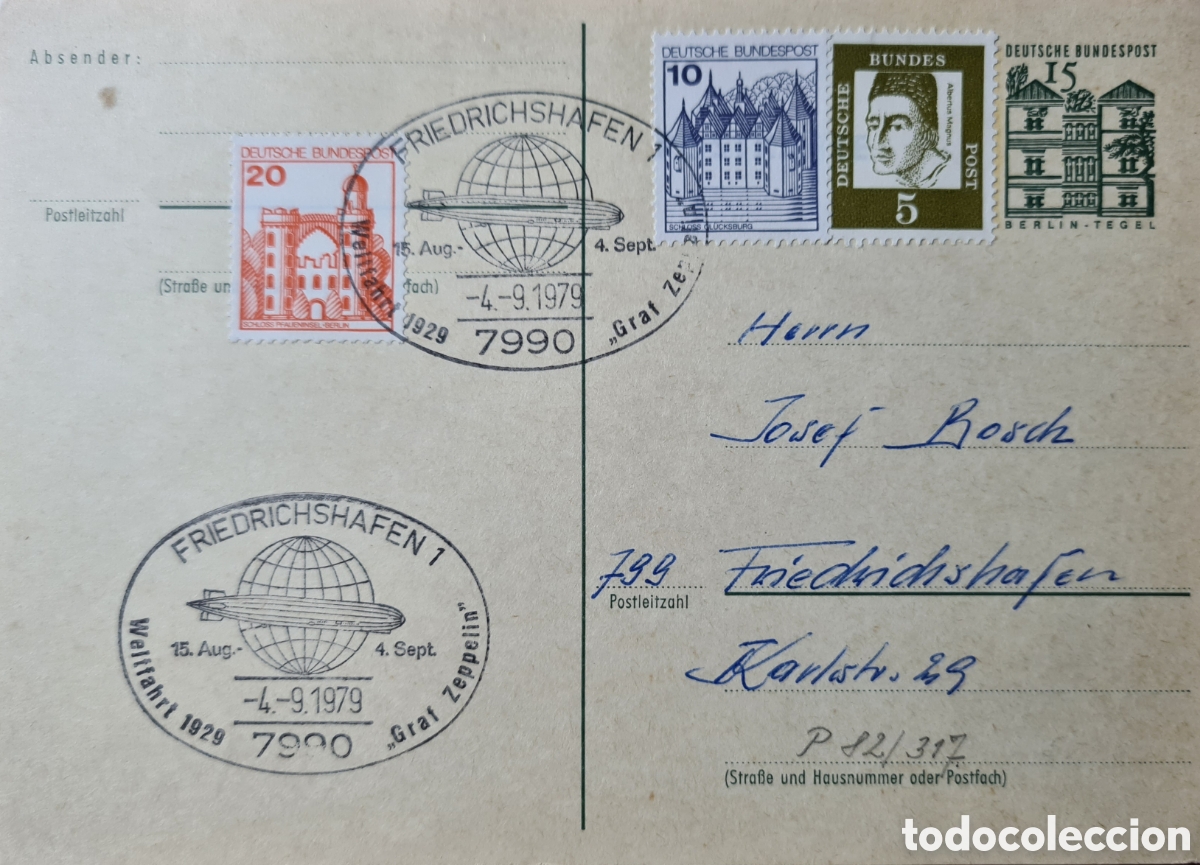 Stamps: 3 Enteros postales de Alemania, uno de ellos con una preciosa cancelaci&oacute;n de Graff Zeppelin