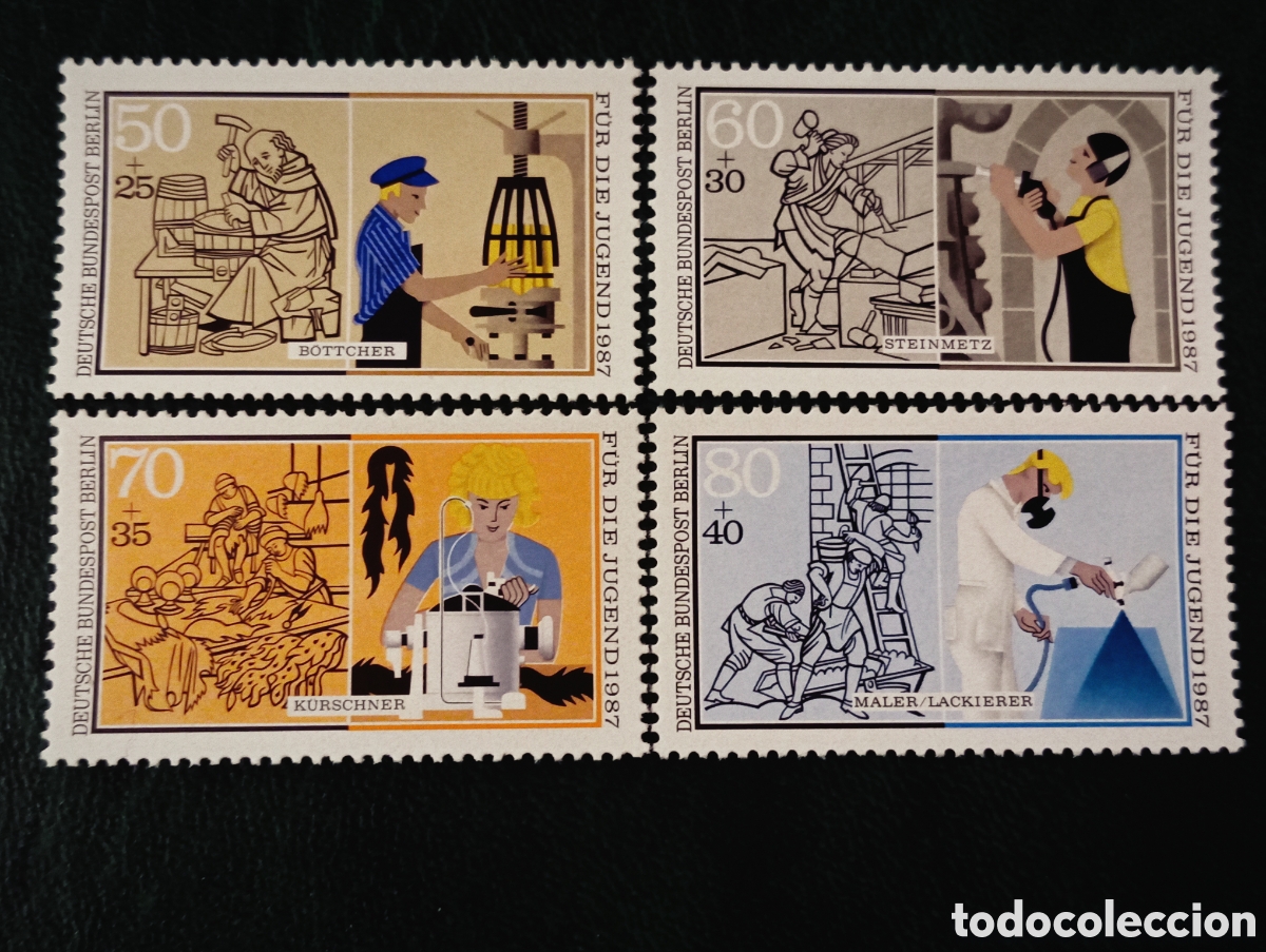 Selos: Alemania - Occidental Berl&iacute;n - 1987 - Correo - N&ordm; 00741/44 - **/MNH - Manualidades