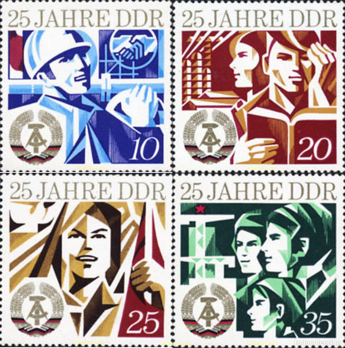 Selos: 150765 MNH ALEMANIA DEMOCRATICA 1974 25 ANIVERSARIO DE LA REPUBLICA DEMOCRATICA ALEMANA