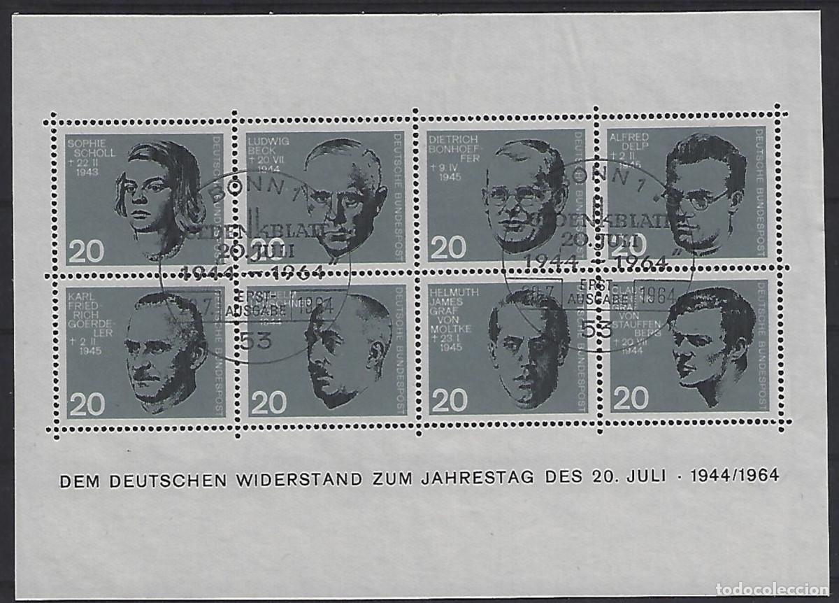 Timbres: ALEMANIA GERMANY 1964 SHEET USED MNH ANIVERSARIO DE LA RESISTENCIA ALEMANA GERMAN RESISTANCE