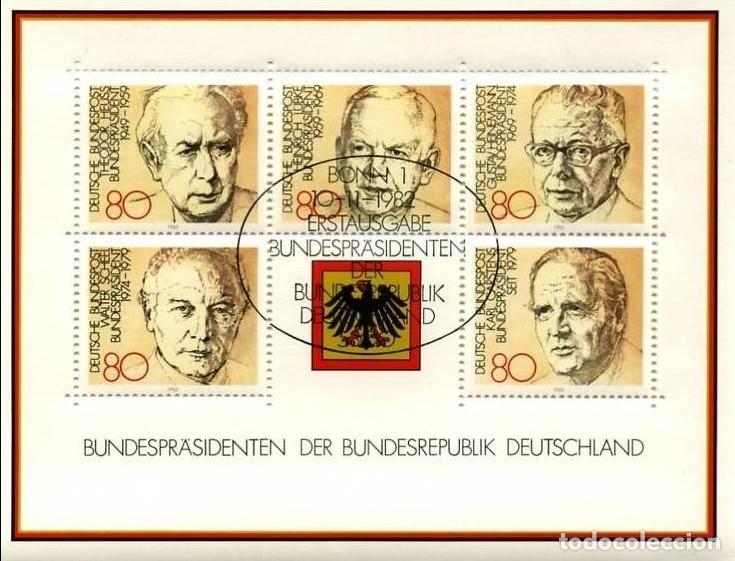 Timbres: ALEMANIA GERMANY 1982 SHEET USED MNH PRESIDENTES DE LA REPUBLICA FEDERAL ALEMANA PRESIDENTS