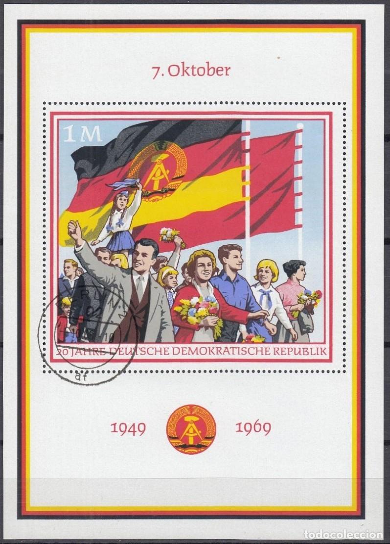 Timbres: ALEMANIA GERMANY 1969 SHEET USED MNH 20th ANIVERSARIO DE LA REPUBLICA DEMOCRATICA ALEMANA