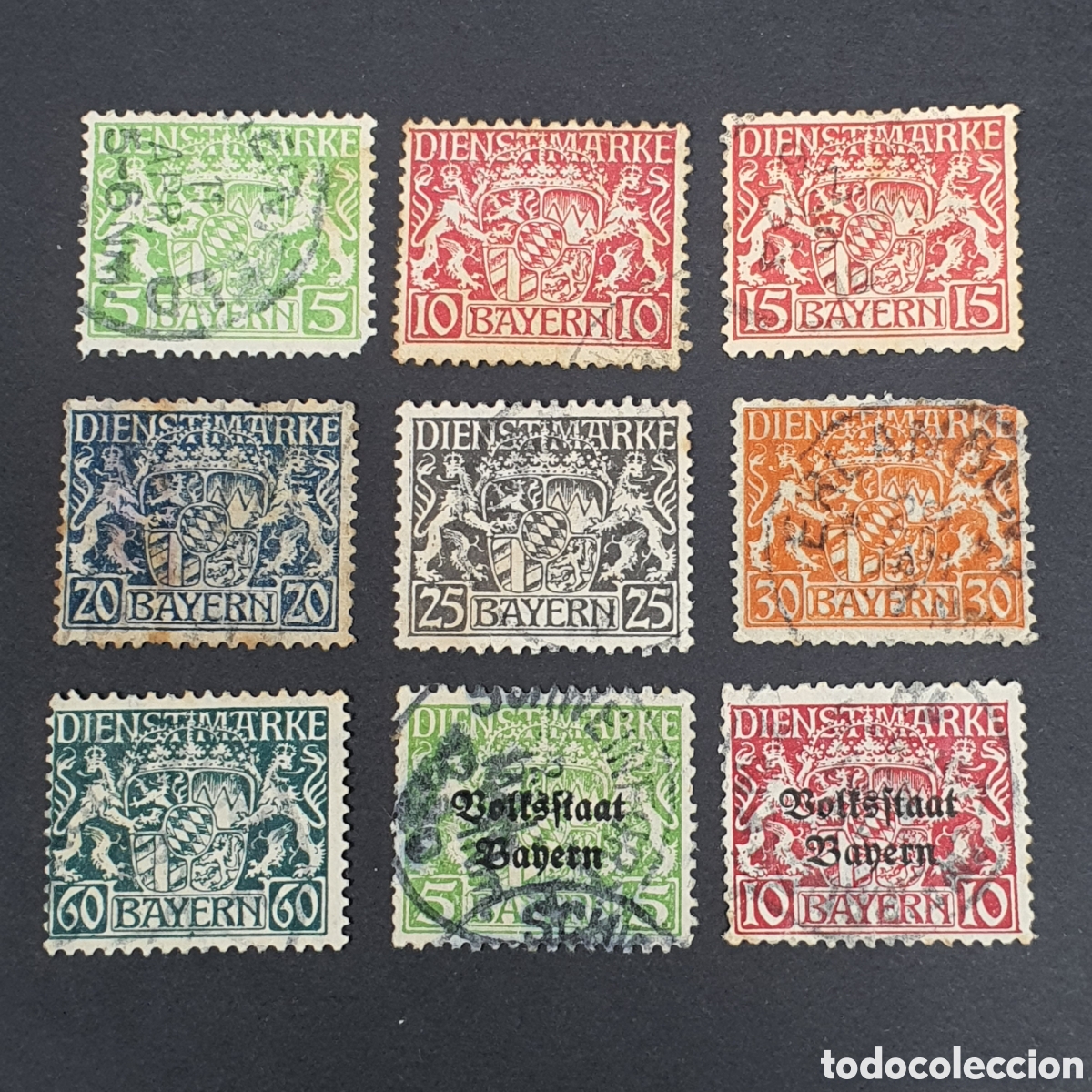 Timbres: 9 SELLOS USADOS ALEMANIA 1916