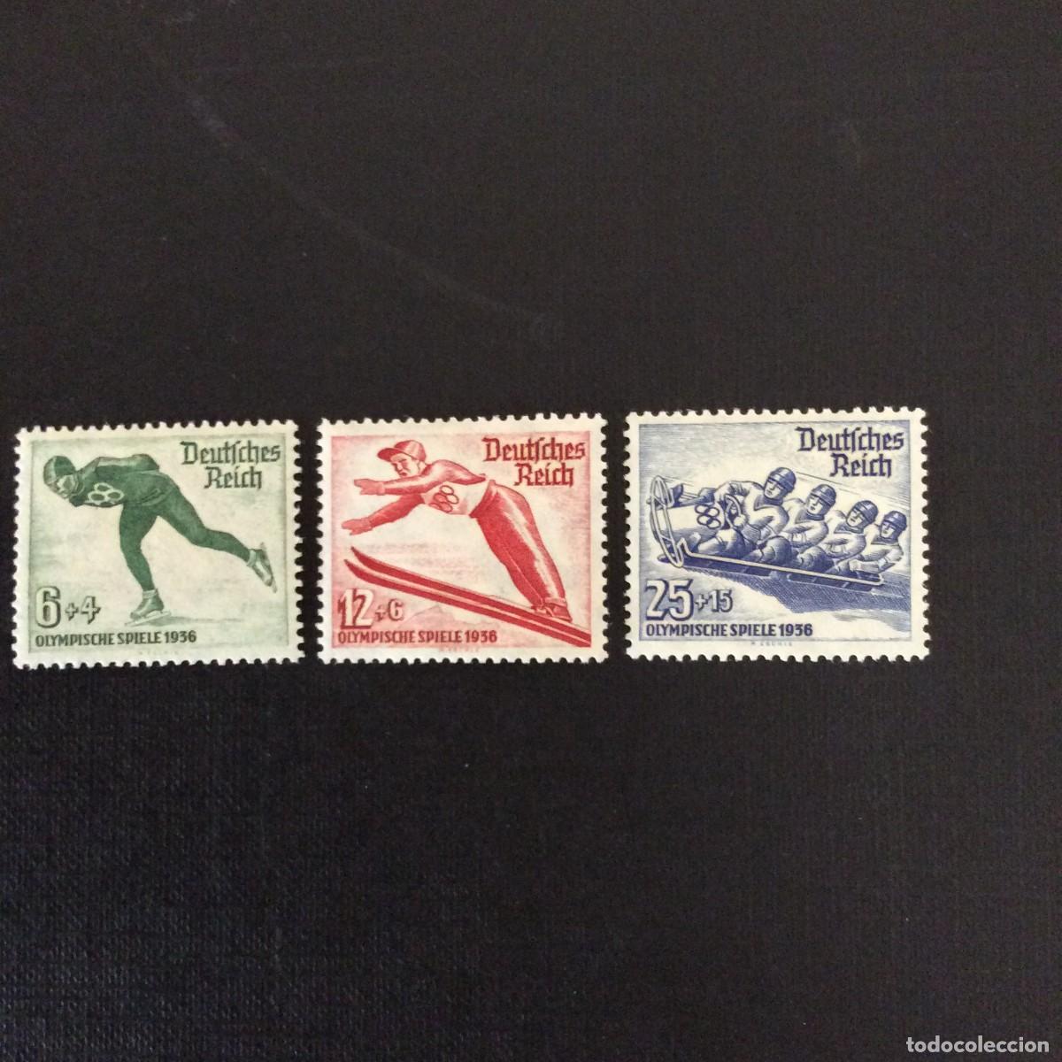 Francobolli: ALEMANIA IMPERIO N&ordm; YVERT 559/1** A&Ntilde;O 1935. JUEGOS OLIMPICOS DE INVIERNO. SERIE CON CHARNELA