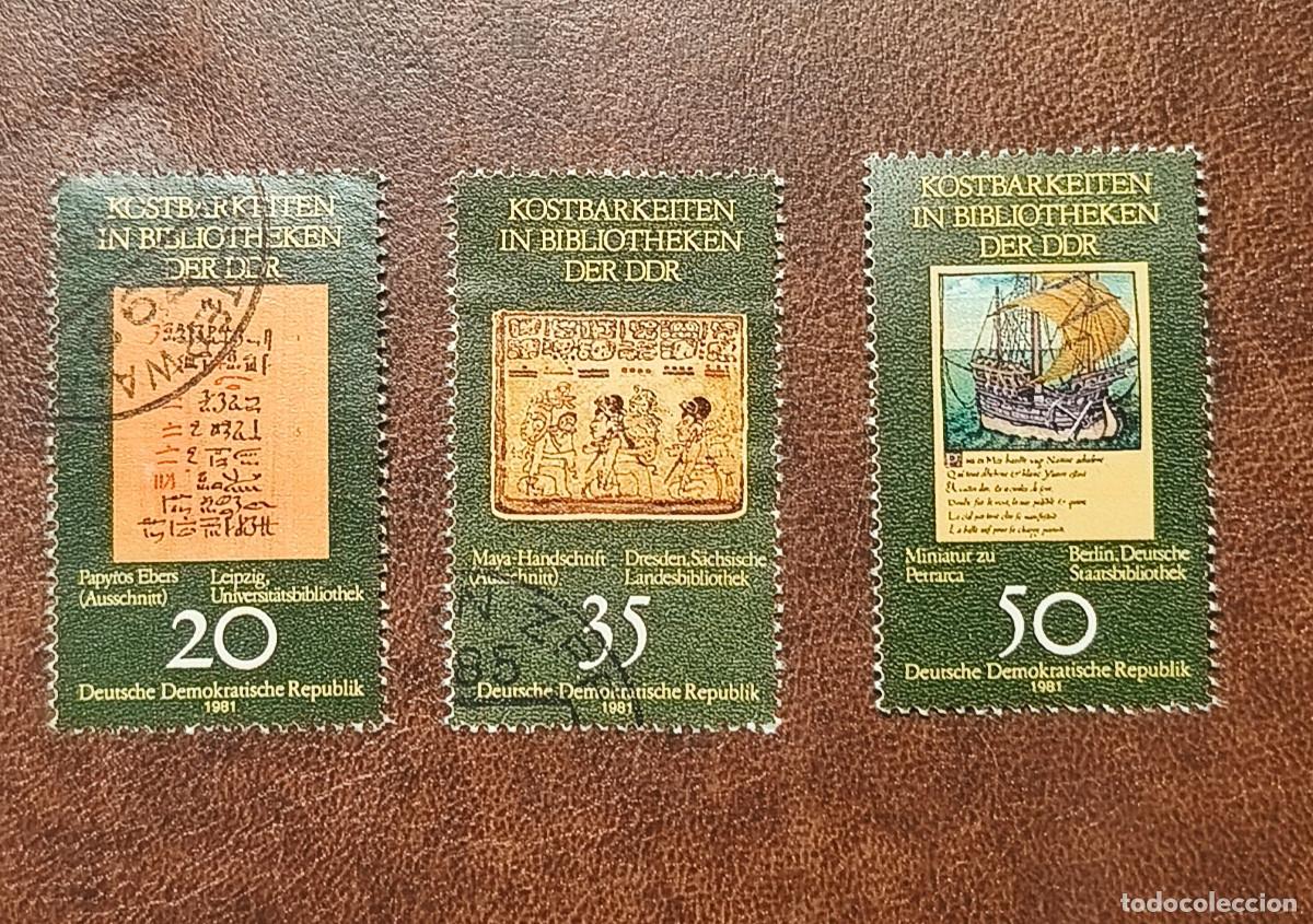Timbres: Alemania DDR 1981, Tesoros de las bibliotecas de la RDA Yvert 2288/2290 serie completa