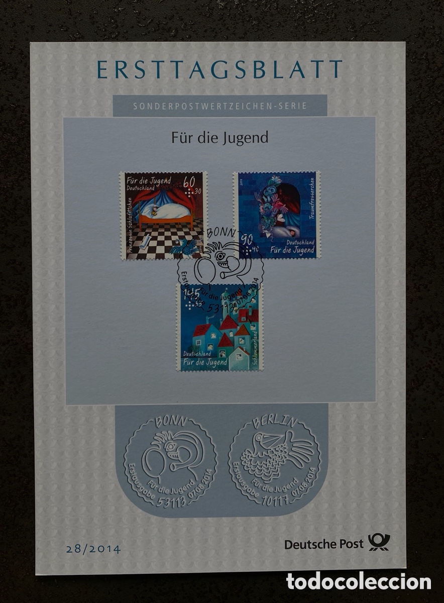 Timbres: Sellos, tarjeta matasellos primer d&iacute;a, de Alemania 2014 Literatura
