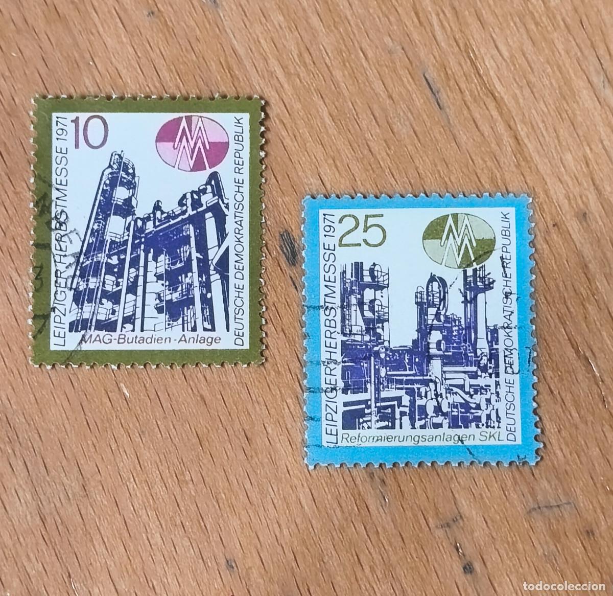 Selos: Alemania DDR 1971 Feria oto&ntilde;al de Leipzig. Yvert 1383/1384. Serie completa