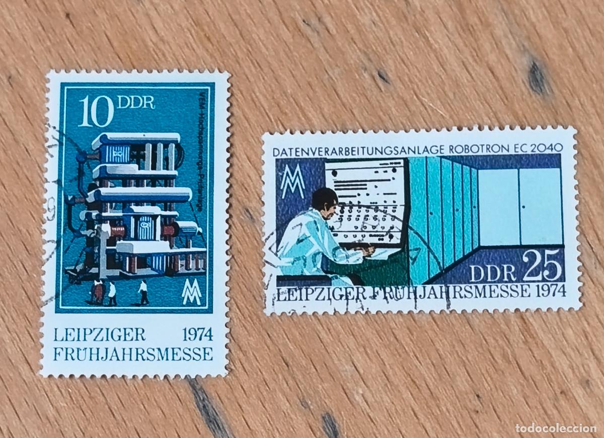 Francobolli: Alemania DDR 1974 Feria primaveral de Leipzig. Yvert 1611/1612 Serie completa