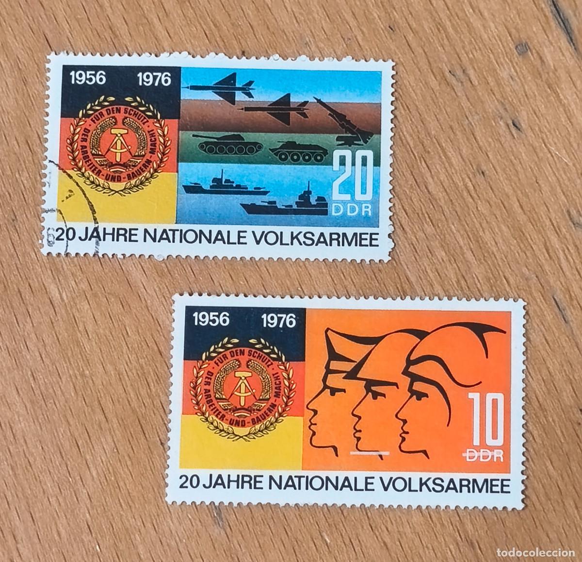 Sellos: Alemania DDR 1976 XX Aniversario de las fuerzas armadas populares. Yvert 1794/1795. serie completa