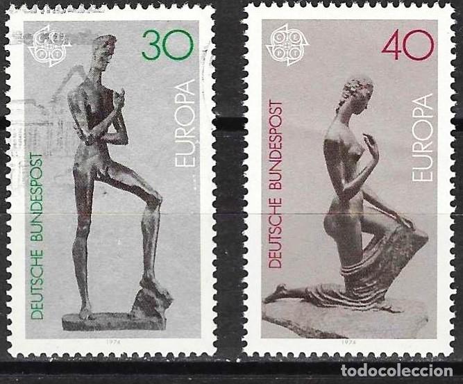 Briefmarken: Alemania 1974 - Mi 804 y 805 - YT 653 y 654 - Europa CEPT - Usado y MNH**