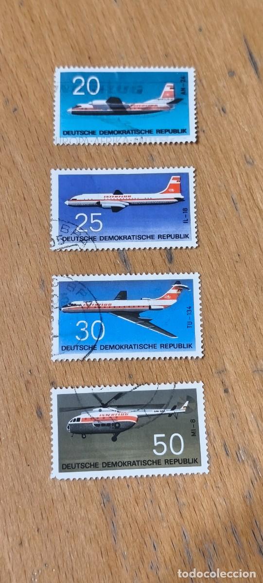Briefmarken: Alemania DDR 1969 Aviaci&oacute;n. Yvert 1217/1220. Serie completa