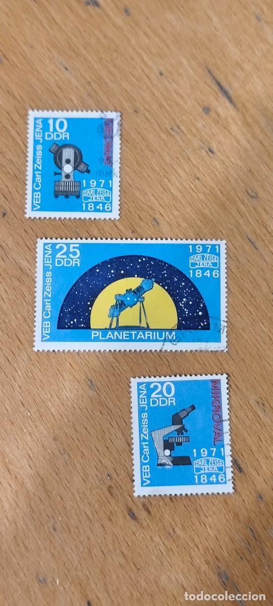 Briefmarken: Alemania DDR 1971 125 Aniversario del planetario de Carl Zeiss Jena. Yvert 1404/1406. Serie completa