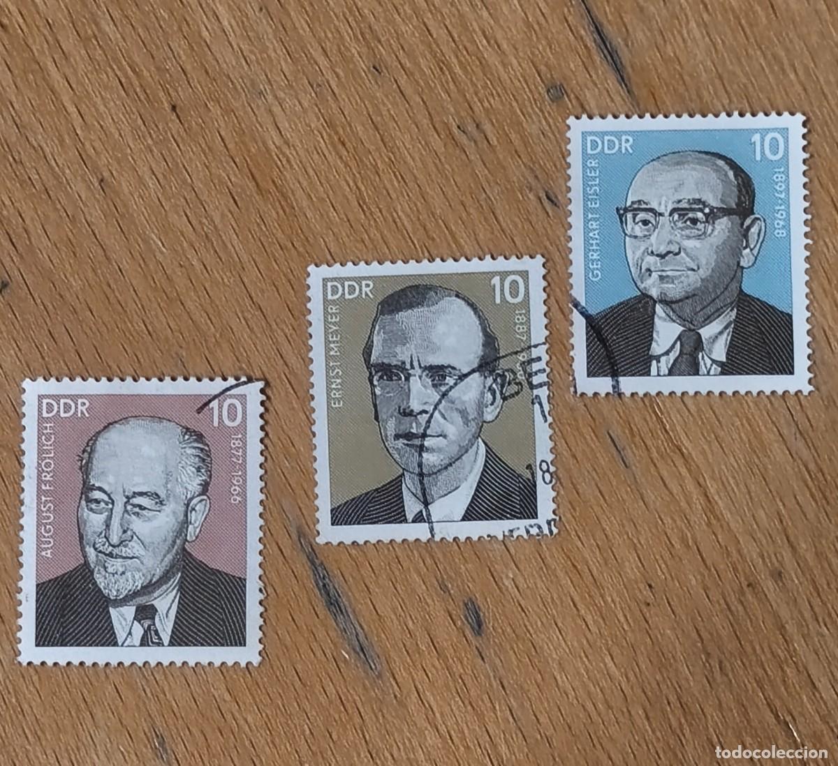 Selos: Alemania DDR 1977 Personajes del movimiento obrero alem&aacute;n. Yvert 1935/1937. Serie completa