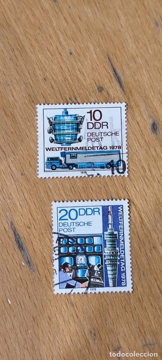 Selos: Alemania DDR 1978 D&iacute;a internacional de las telecomunicaciones. Yvert 1985/1986. Serie completa