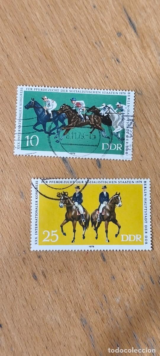Selos: Alemania DDR 1979 XXX Congreso sobre la crianza de caballos en los pa&iacute;ses sociali . Yvert 2113/2114