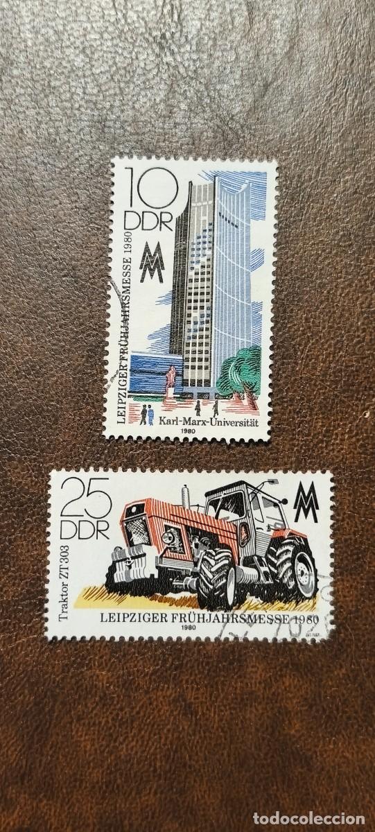 Selos: Alemania DDR 1980 Feria primaveral de Leipzig. Yvert 2162/2163. Serie completa