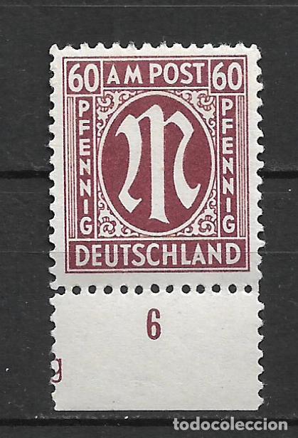 Sellos: alemania alliierte besetzung bizona 1945 michel 33 ** mnh - 33/33