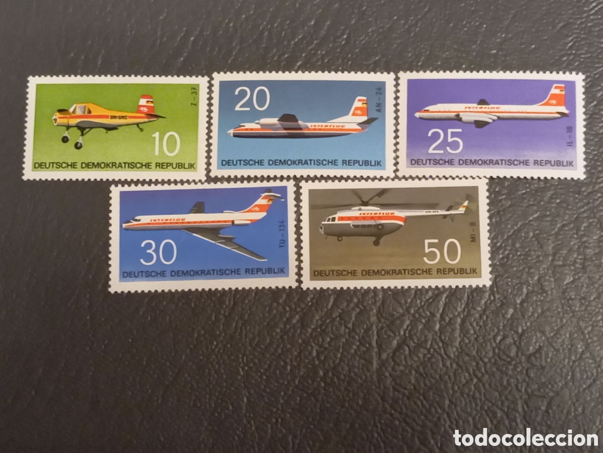 Sellos: Lote Completo Sellos RDA 1969 - Aviones Interflug - Michel 1524/27 Nuevo MNH**